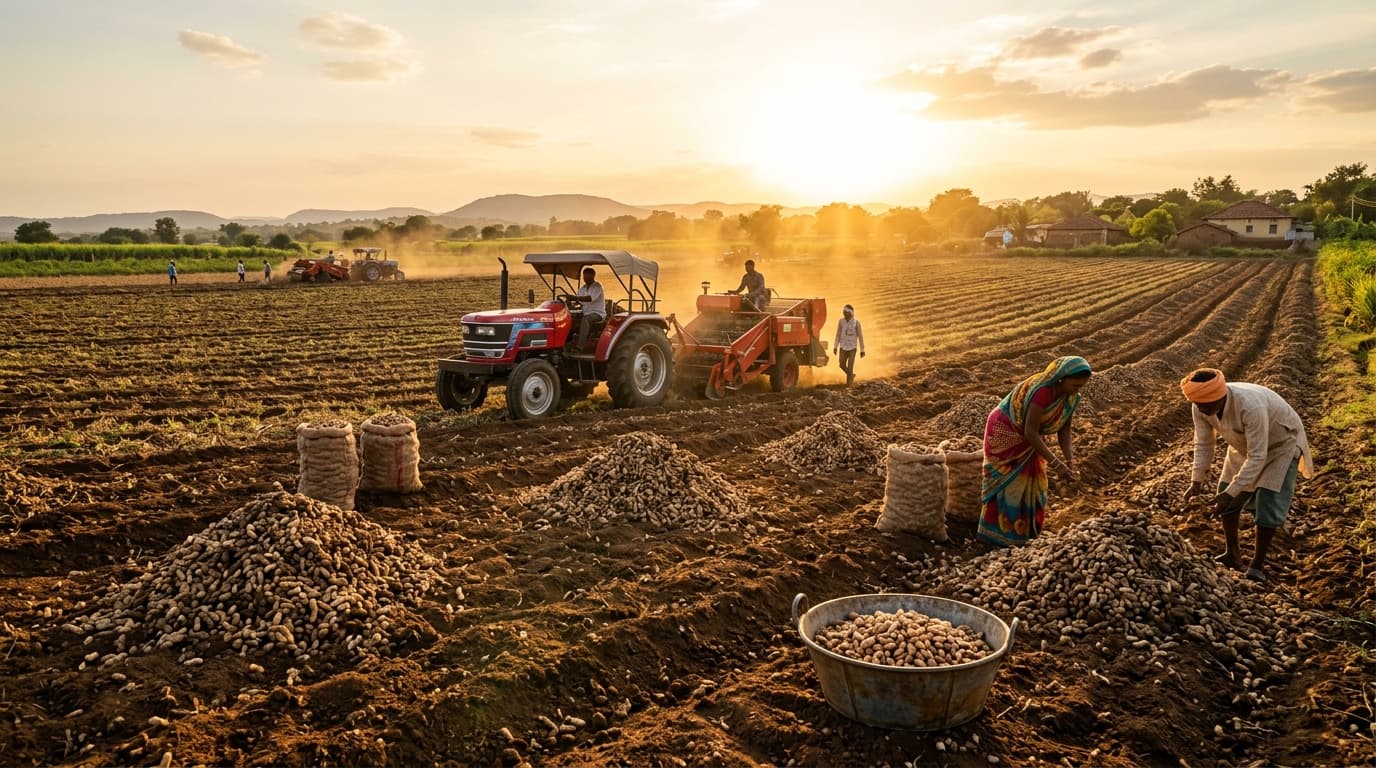 Central India Groundnut Harvest Plains