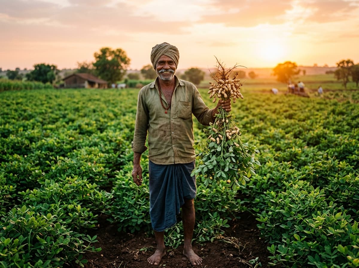 Pradeep Trading Company Indian Farmer Groundnut Harvest